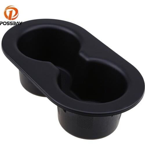 POSSBAY Black Front Center Drink Cup Holder Fit for Dodge Ram 1500 2500 3500 2002-2016 Car Storage Box Organizer