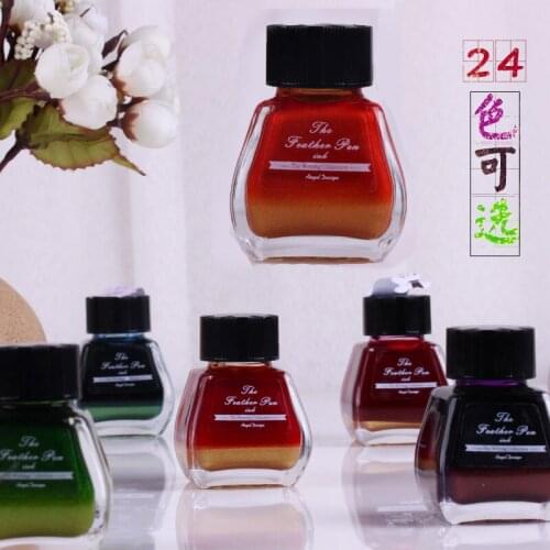 Color Ink with Golden Powder 30ML/pcs for Fountain Pen, Dip Pen, Feather Pen ,24 Colors