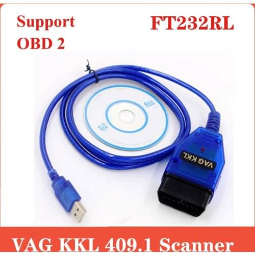 Best Quality VAG-COM 409.1 Vag Com 409 Com Vag 409.1 Kkl OBD2 USB Diagnostic Cable Scanner Interface for VW Audi Seat Volkswagen