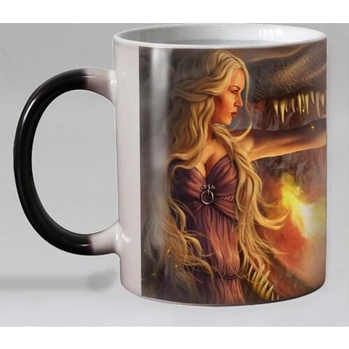 Dropshipping Dragon Heat sensitive magic Coffee mug cup ceramic Color changing tea cups surprised gift