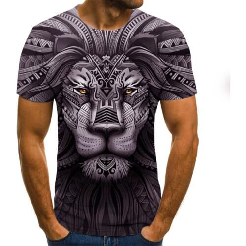 2021 3D Printed Fun Animal Lion Novelty Series T-Shirt Men and Women T Shirt Harajuku Styles T-Shirt Summer Top