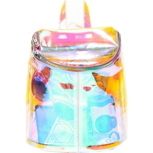 2018 Hot Colorful Shinning Clear Backpack Ttransparent School Bags For Teenagers PVC Rucksack Hip-Hop Leisure Travel Bag BP140