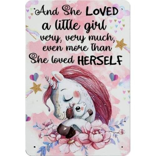 And She Loved A Little Girl Very Much Retro Metal Tin Sign Plaque Poster Wall Decor Art Shabby Chic Gift