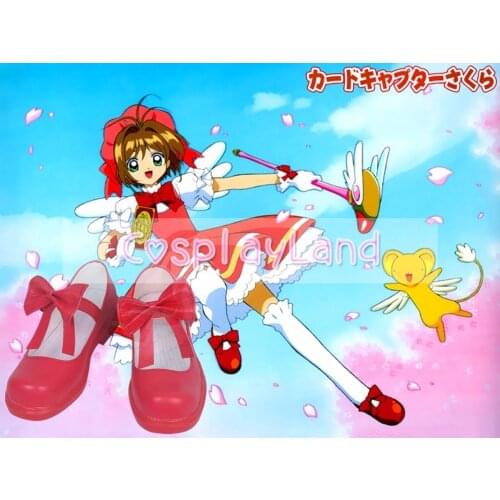 Anime Card Captor Sakura Clear Card Sakura Cosplay Shoes Party Cosplay Show Shoes Custom Made for Adult Women Shoes