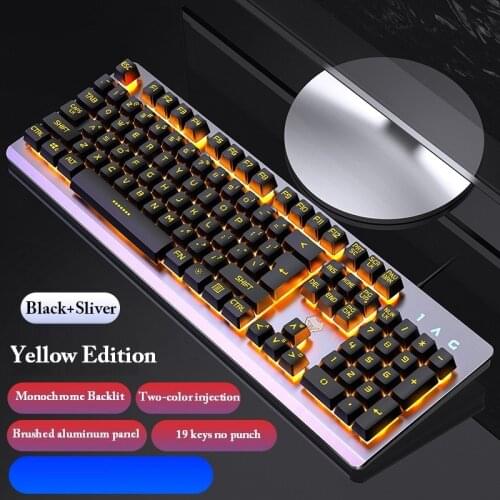 Voice Control Keyboard with Rainbow Marquee Backlit Suspended Keycap with Mechanical Felling Gaming Keyboard forDesktop Notebook