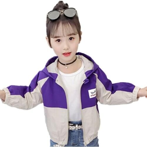 Kids Jacket Spring and Autumn Girl Coats New Korean Fashion Hooded Jacket 3-12 Years Old
