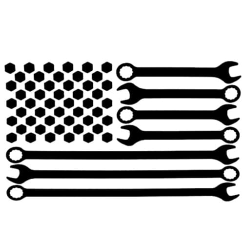 Mechanic Flag Vinyl Decal Sticker Car Mech Steampunk Truck Window