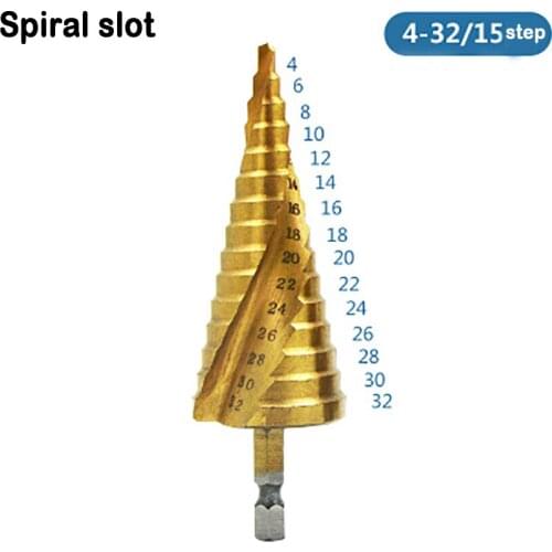 Metric Spiral Flute Steel Cone Drill Bit Steel Step Drill Sharpening Tools Straight Slot The Pagoda Shape Hole Cutter Drills