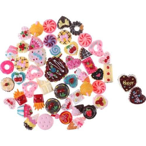 10pcs/lot cute Dolls Miniature Pretend Toy Mini play food Cake Biscuit Donuts Candy For Dolls