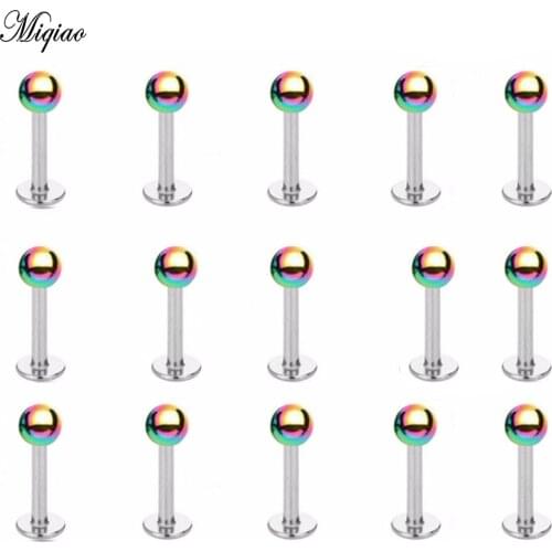 Miqiao 2 Pcs European and American Body Piercing Jewelry Stainless Steel Color Lip Nails