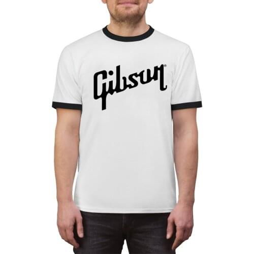 Mens Brand T-shirt Gibson Classic Logo Shirt Cool Gibson Lover Ringer Tees Funny Music Tees Streetwear Casual Tops