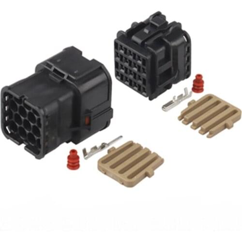 100sets kit black waterproof electric wire auto KET 14 pin way male female connector plug with pins MG640352 MG610350