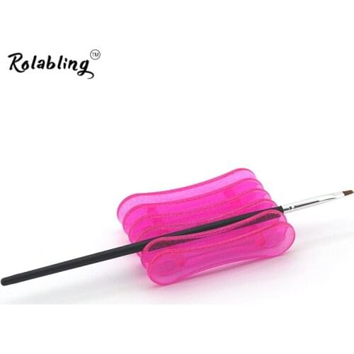 Nail Art Brush Tool Pink Plastic Pen Holder 5 Grids Acrylic Nail Art Brush Rack UV Gel Brushes Pen Rest Holder Nail Art Decora
