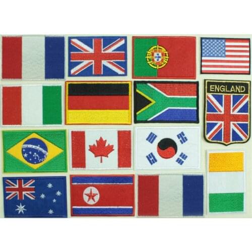 Country Flag patch Stripes Embroidered Russia Turkey France EU Netherlands Flag Tactical Military Patches Army Applique stripe