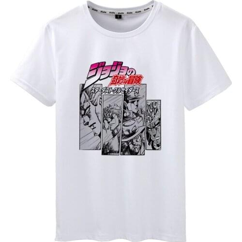 New Cosplay Anime Jojo Bizarre Adventure TShirt Summer Top Kawaii Jojo Graphic Tshirt Plus Size Unisex Cartoon Costume Top