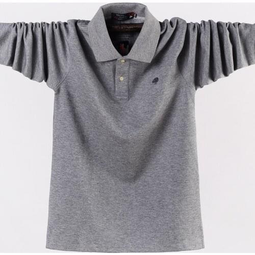 Plus 6XL 5XL Hot Sale Fashion Brand Men Polo shirt Solid Color Long-Sleeve Slim Fit Shirt Men Cotton polo Shirts Casual Shirts