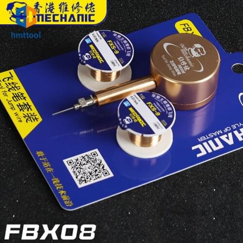 MECHANIC FBX08 Fly line Pen With 0.01mm Soldering Jump Wire For Mobile Phone PCB Motherboard BGA Welding Repair Tools Set