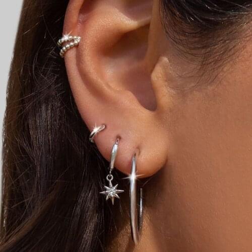 Earings Fashion Jewelry Oorbellen Gothic Love Crystal Earrings Big Ear Hoop Earrings For Women Wholesale Brincos Stud Earrings