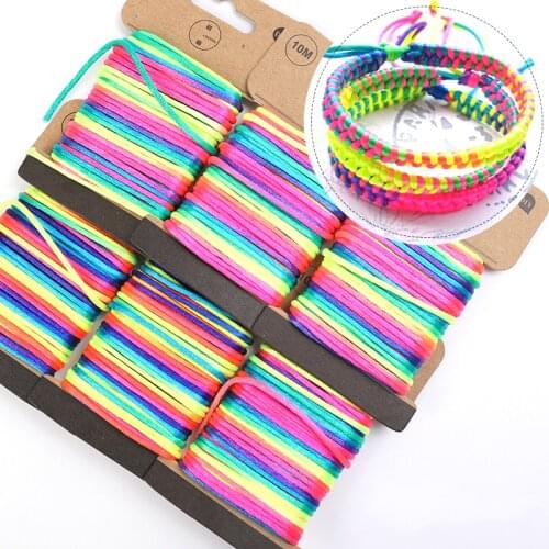 10m/roll 2.5mm Strong Braided Macrame Silk Satin Polyester Cord Rope DIY Handmade Making Bracelet Necklace Jewelry Decoration