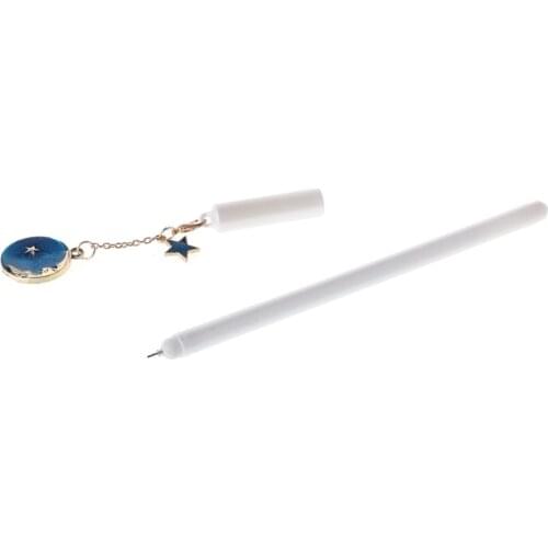 Blue Starry Sky Star Moon Pendant Gel Pen Kawaii School Office Stationery Supply