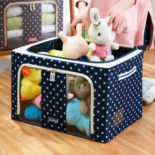 Foldable Steel Frame Oxford Cloth Storage Box Childrens Toy Clothes Quilt Bag Waterproof Fabric Art Multiple Size Finishing Box