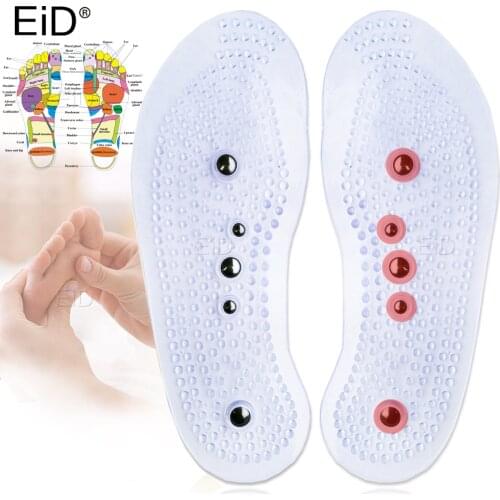 EiD Magnetic Massage Therapy Insoles Shoes Pads Magnet Soft Rubber Health care Therapy Acupuncture Slimming Insoles man women