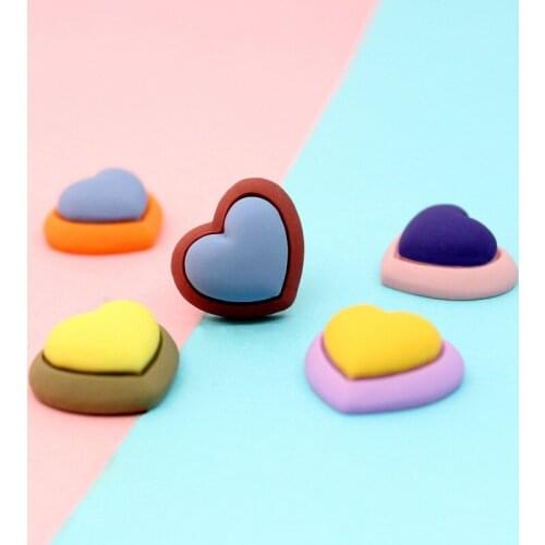 20pcs Resin Square Heart Frosted Kawaii Cabochon Accessories Headwear Flatback Phone Shell Cute Scrapbooking For Embellishments