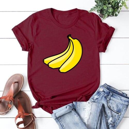 Banana Women 2021 Summer Short Sleeve Fashion Print Lady T-shirts Top T Shirt Ladies Womens Graphic Female Tee TX8277