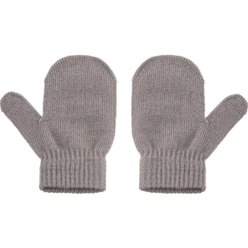 Winter Warm Baby Solid Color Ear Flap Hat Gloves Set Cute Ears Beanies Mitten Kit for Toddler Girls Boys Knitted 87HD