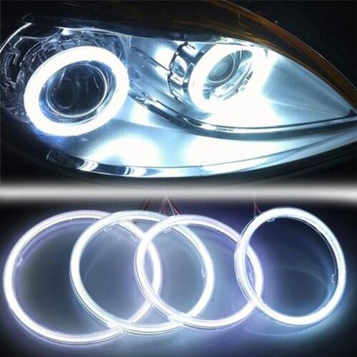 1Pcs DC 12V Plastic White COB SMD Angel Eyes Car LED Fog Light Ring DRL Headlight Lamp Decoration