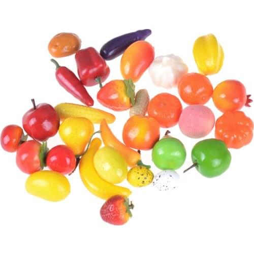 10pcs/lot Foam Mini Simulation Artificial Fruits And Vegetables Kitchen Toys For Children Pretend Play Toys Hot Sale