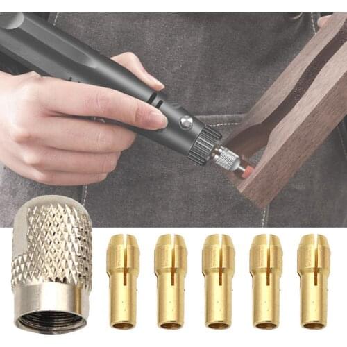 11PCS/Set Brass Drill Chucks Collets Bits Tool Set 0.5-3.2mm 4.3mm Shank Screw Nut Replacement For Rotary Tool Universal