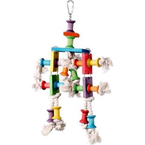 23cm Colorful Parrot Chew Bite Toy Pet Bird Parakeet Teeth Griiding Swing Bite String Cage Toy