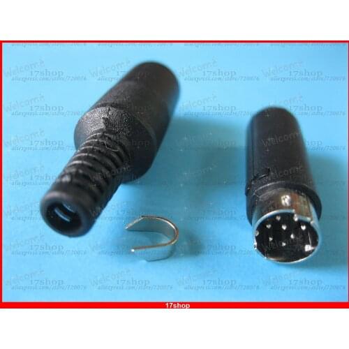 24 pcs Standard Mini DIN Plug 8 Pin Male Connector with Plastic Handle