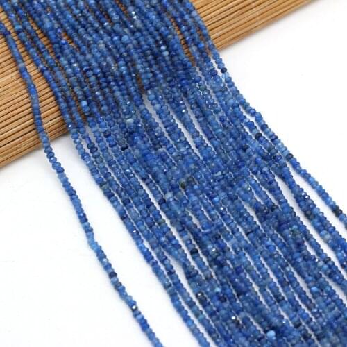 Natural Stone Beads Round Shape Faceted Disthene Loose Exquisite Beaded For Jewelry Making DIY Bracelet Necklace Accessories