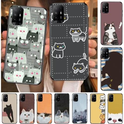 Cartoon cute funny catFor Realme C3 Case Soft Silicon Back cover OPPO Realme C3 RMX2020 Coque Capa Funda find x3 pro C21 8 Pro a