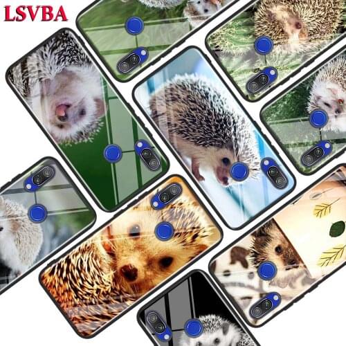 Black Glossy Cover Cute Hedgehog for Xiaomi Redmi Note 8 7 6 5 4X 4 K20 Pro 7A 6A 6 S2 5A Plus Phone Case