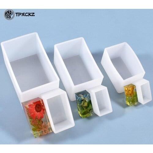 Cube Shape Candle Silicone Mold DIY Gypsum Plaster Crafts Mould Square Silicone Soap Candle Resin Molds Dried Flower Decorations