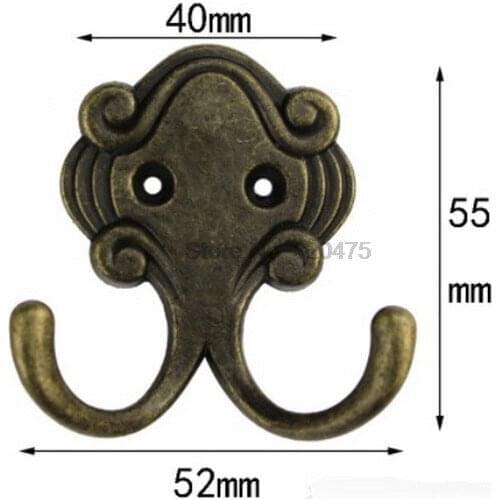 DHL 200pcs Vintage Wall Hook Antique Coat Hooks Zinc Alloy Door Wall Hangers for Hat Bag Bathroom Towel