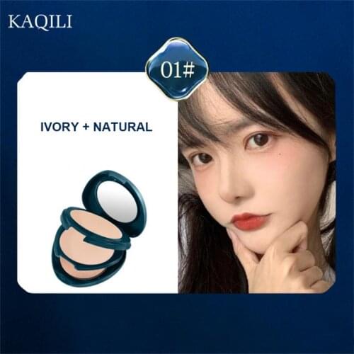 Double Layer Pressed Powder Pressed Powder Smooth Waterproof Long Lasting Easy To Color Soft Face Makeup TSLM1