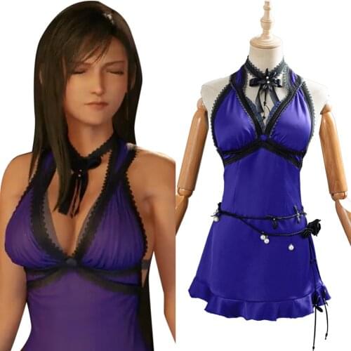 Game Final Fantasy VII Remake Tifa Lockhart Cosplay Costume Dress