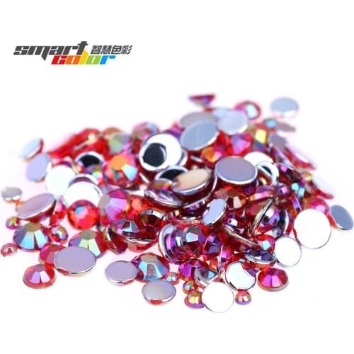 Red AB Color Multi-Size Acrylic Rhinestones Shoes Clothing Decorations Sparkling Newest Nail Art Decorations
