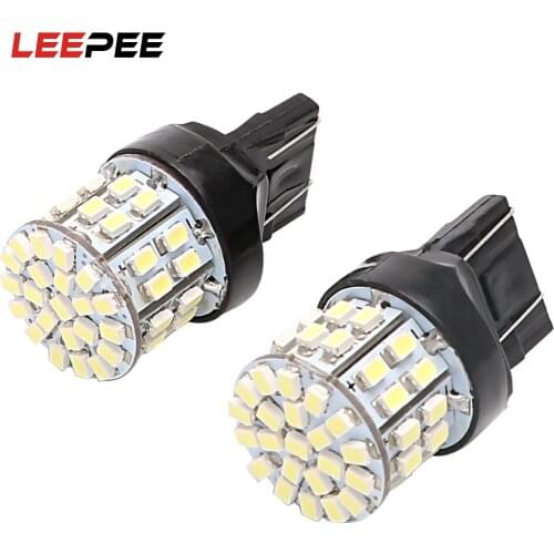 LEEPEE 1 Pair 50SMD Backup Reserve Lights Stop Rear Bulb Car LED Brake Light T20 7443 DC 12V Auto Turn Signal Lamp W21/5W
