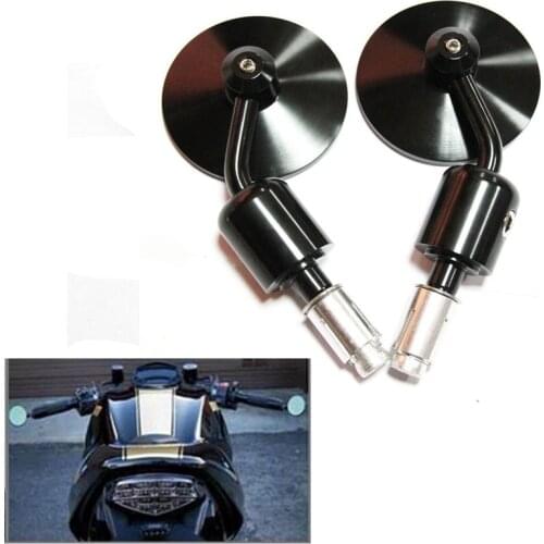2pcs Motorcycle CNC Aluminum Black Bar End rearview Mirrors 7/8" For BMW Ducati Aprilia Cafe Racer Victory Triumph Daytona 675