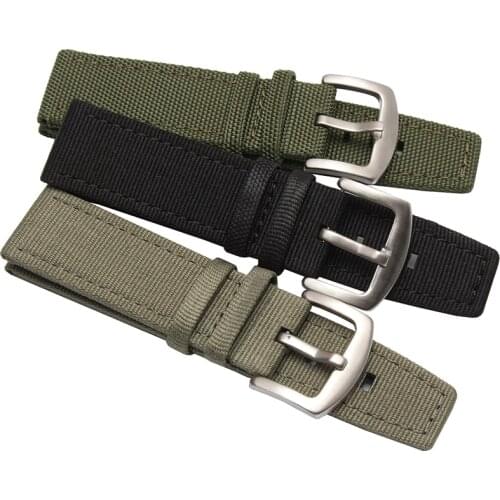 NATO waterproof nylon sheet steel buckle strap 22 mm, sports watches with black or green