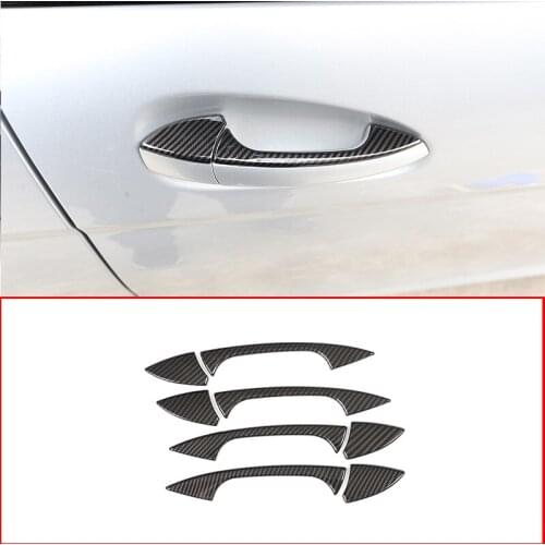 4 Pcs For Mercedes Benz GLK GL ML C Class W204 X204 Carbon Fiber ABS Chrome Car Door Handle Trim Car Accessories