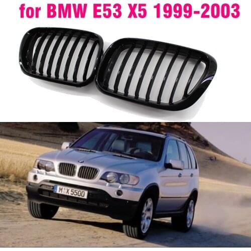 Front Gloss black kidney sport grilles Hood grill for BMW E53 X5 1999 2000 2001 2002 2003 Car Styling