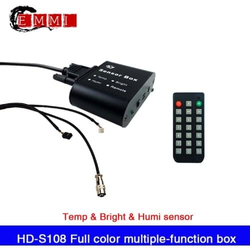 HD-S108 Full Color LED Screen Sensor Box Temperature Brightness Humidity and remote control work with A3/A4/A5/A6/ D15/D35.etc
