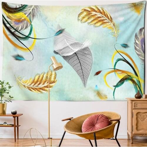 Psychedelic Feather Tapestry Wall Hanging Art Bohemian Style Tapiz Hippie Colorful Mystery Bedroom Room Home Decor