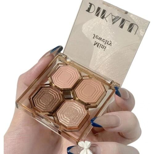 Blend Easily Makeup Supplies Long-term Use Rose Pink 4 Colors Shadow Palette for Party